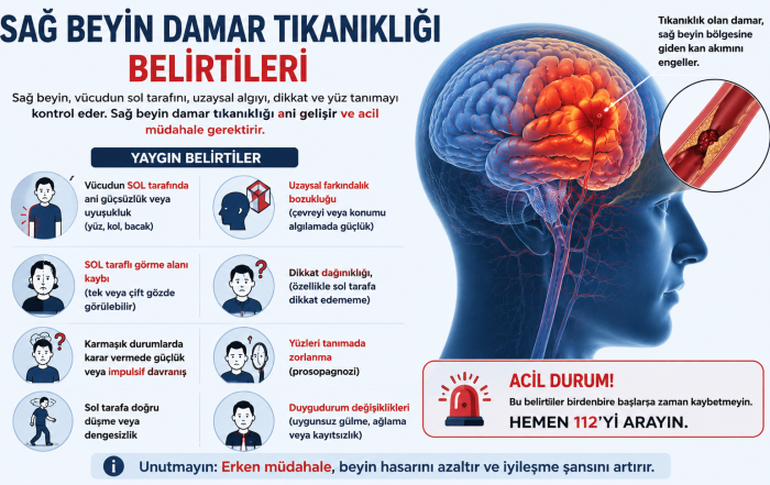 Sağ Beyin Damar Tıkanıklığı Belirtileri