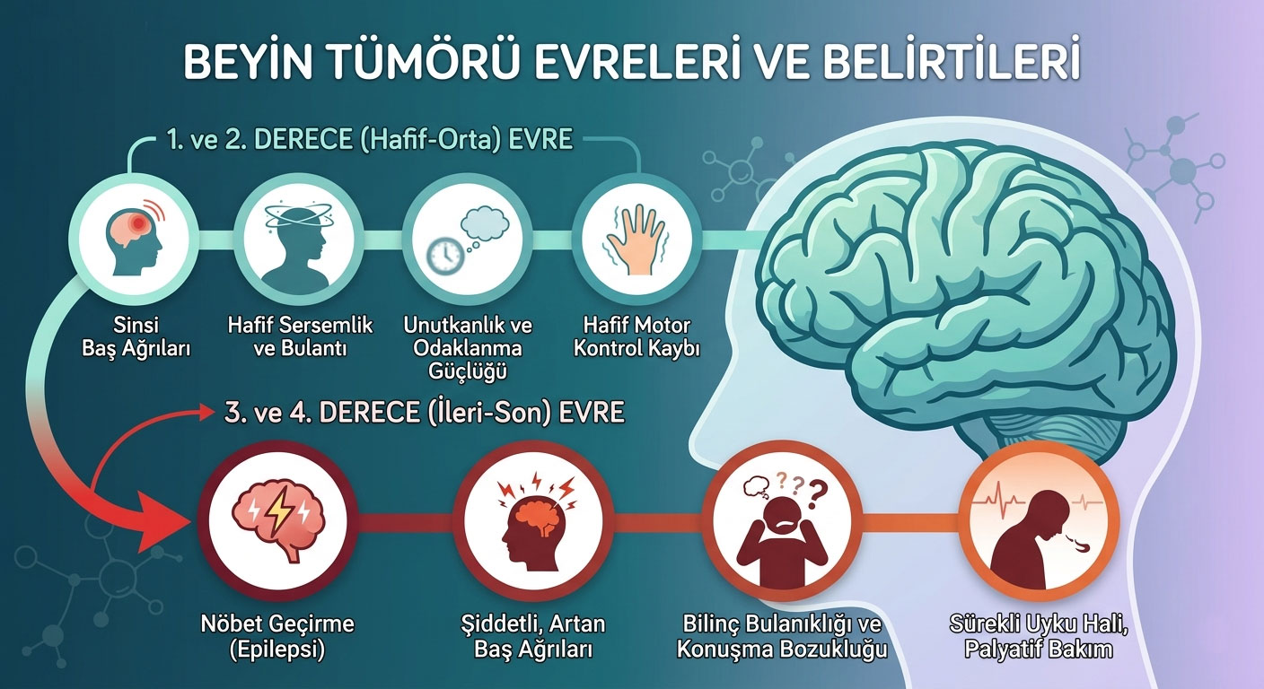 Beyin Tümörü Evreleri ve Belirtileri (1. ve 4. Evre)